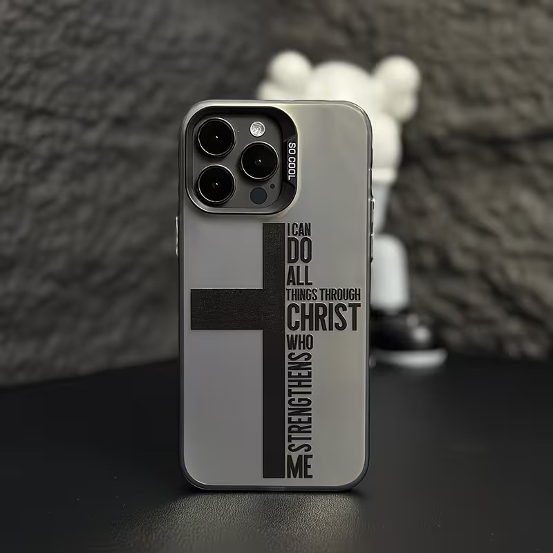 Phone Accessories Kiosk - Anti-vingerafdruk Cross Bible telefoonhoesje voor iPhone