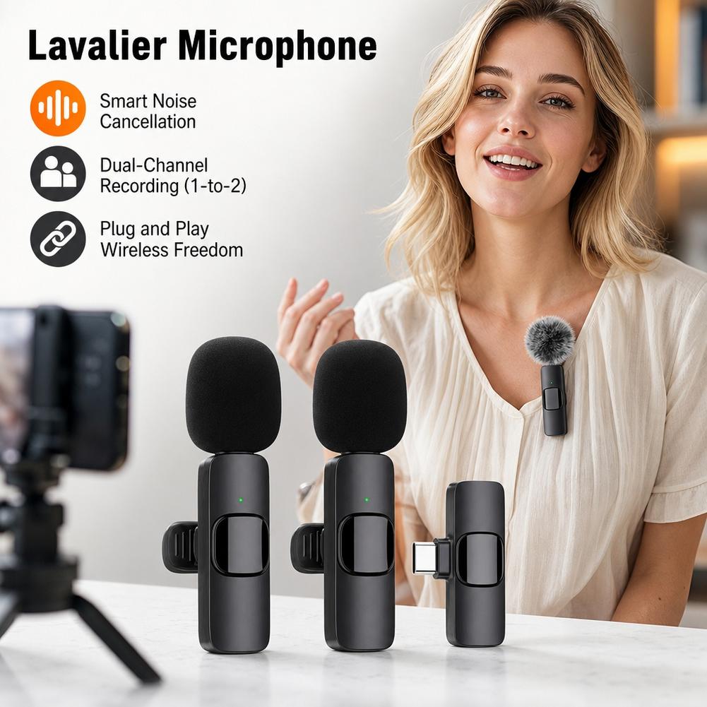 Type C Adapter - Draadloze Lavalier Microfoon 1 op 2