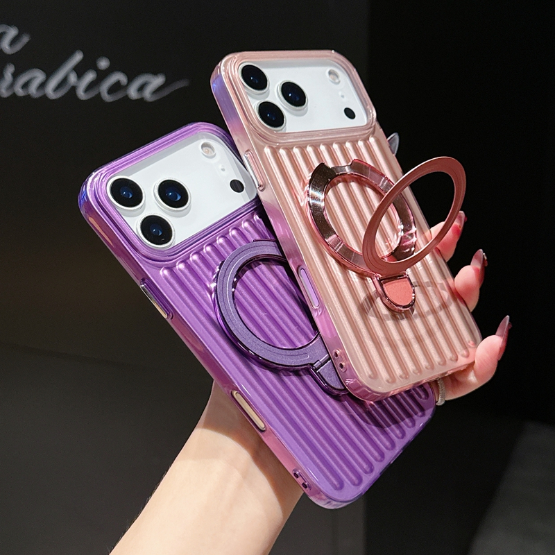 Phone Ring Holder - Luxe gestreepte ringhouder magnetische telefoonhoes voor