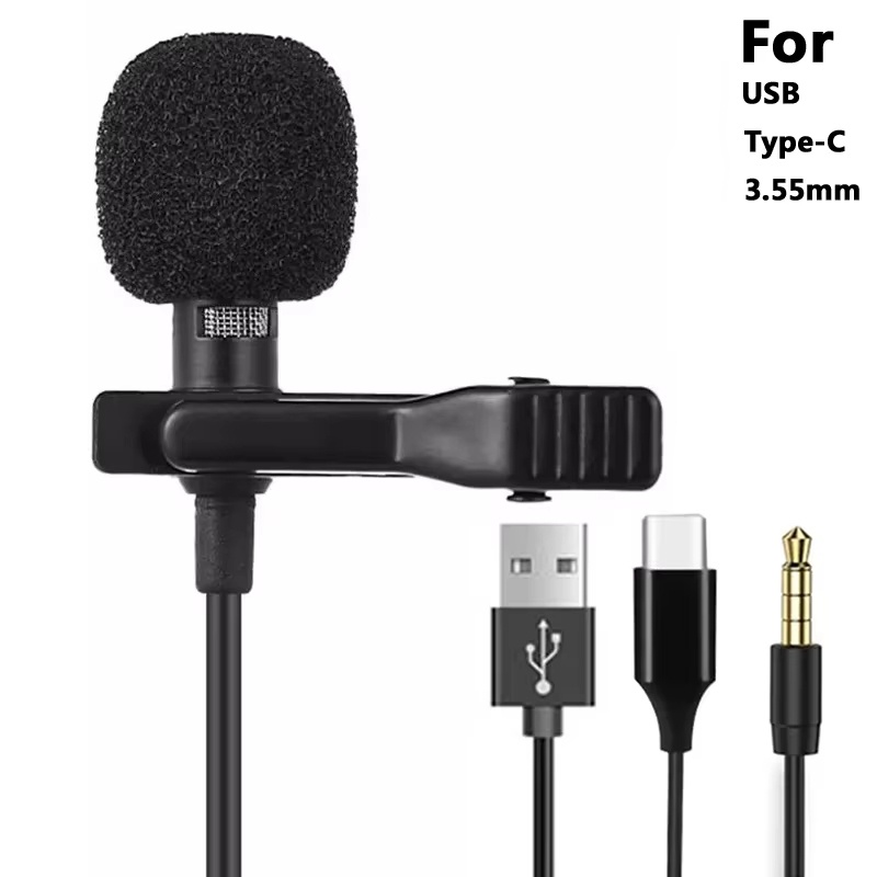 Type C Adapter - 3,5 mm mini draagbare lavaliermicrofoon voor