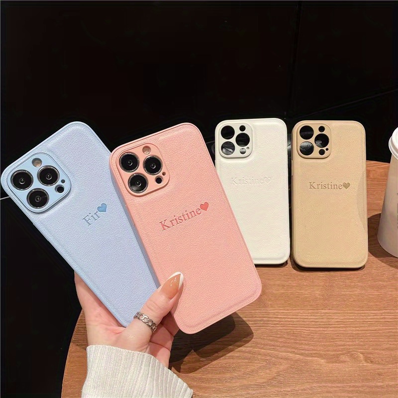Phone Accessories Names - Personaliseer aanpassen DIY initiële naam lederen