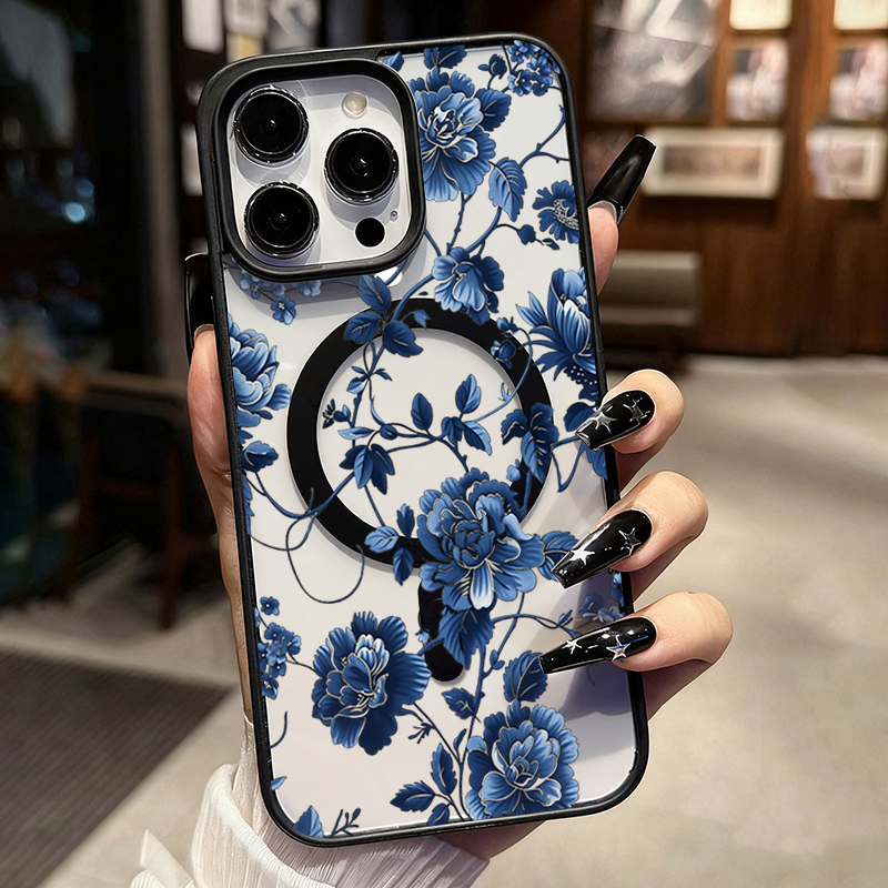 Luxe vintage blauwe bloemen ma - Phone Accessories Kiosk recensie en prijs