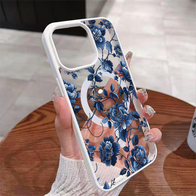 Luxe vintage blauwe bloemen ma - Phone Accessories Kiosk recensie en prijs